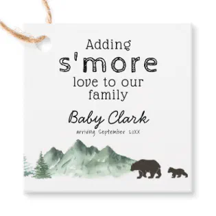 Adding S'more Love Baby Shower Bear Tag Adding S'more Love Baby Shower Bear Tag