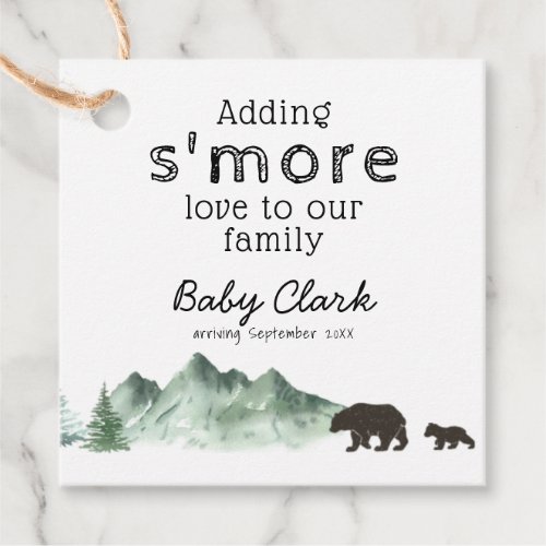 Adding Smore Love Baby Shower Bear Tag
