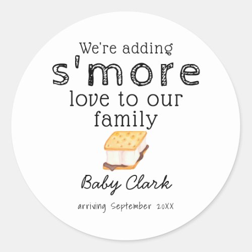 Adding Smore Love Baby Shower Classic Round Sticker
