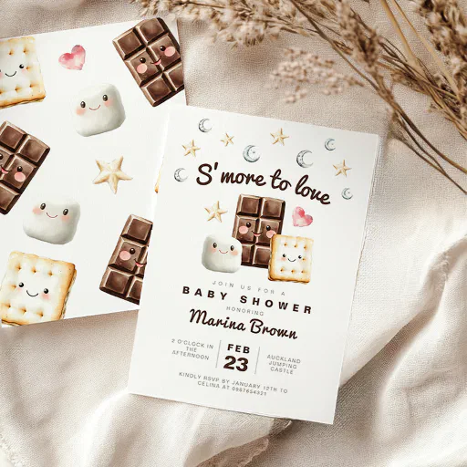 Adding S'more love baby shower Invitation Adding S'more love baby shower Invitation
