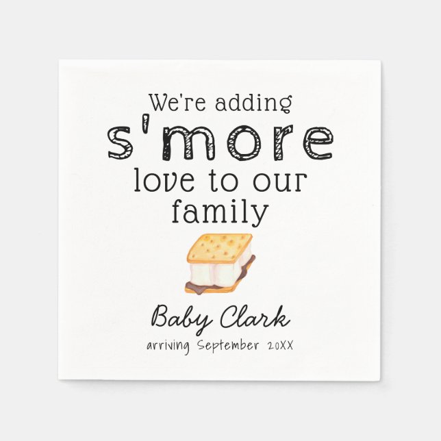 Adding S'more Love Baby Shower Napkins (Front)