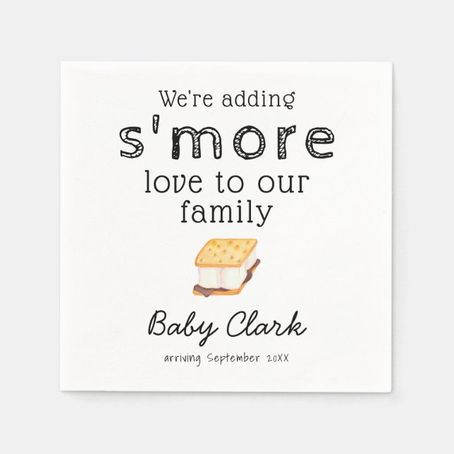 Adding S'more Love Baby Shower  Napkins (Front)