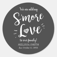 Adding Smore Love S'mores Baby Shower Classic Round Sticker