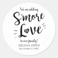 Adding Smore Love S'mores Baby Shower Classic Round Sticker