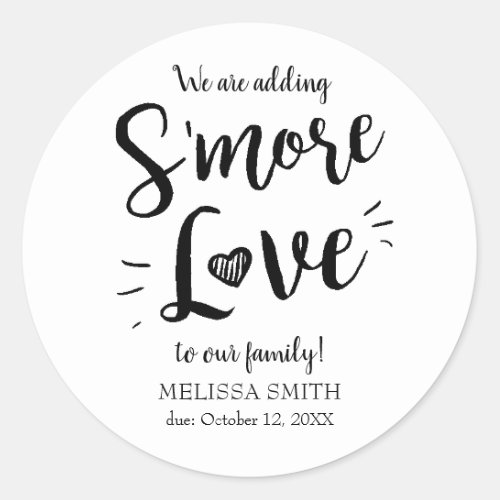 Adding Smore Love Smores Baby Shower Classic Round Sticker