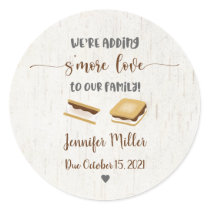 Adding S'more Love S'mores Baby Shower Favor Classic Round Sticker