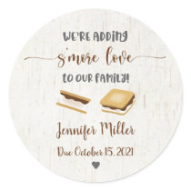 Adding S'more Love S'mores Baby Shower Favor Classic Round Sticker