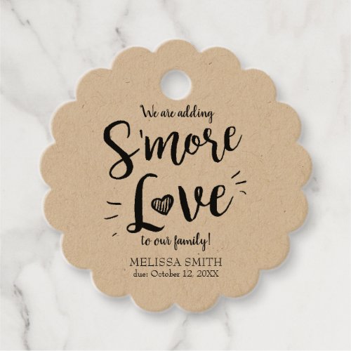 Adding Smore Love to Our Family Baby Shower Black Favor Tags