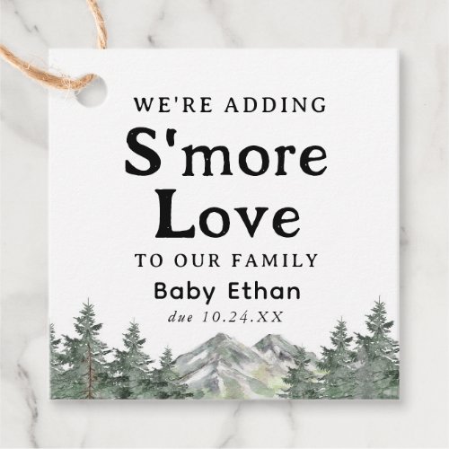 Adding Smore Love Woodland Mountain Baby Shower Favor Tags