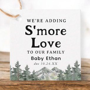 Adding S'more Love Woodland Mountain Baby Shower Favor Tags