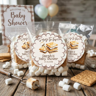 Adding S'more to Love Baby Shower Favor Sticker