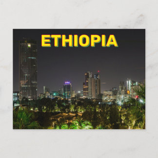 Addis Ababa, Ethiopia At Night Postcard