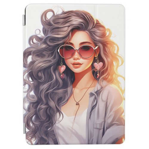 Addison Cute Anime Curly Hair Office Girl iPad Air Cover