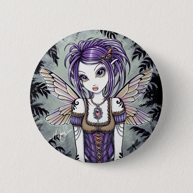 "Addison" Misty Dragonfly Fairy Button (Front)