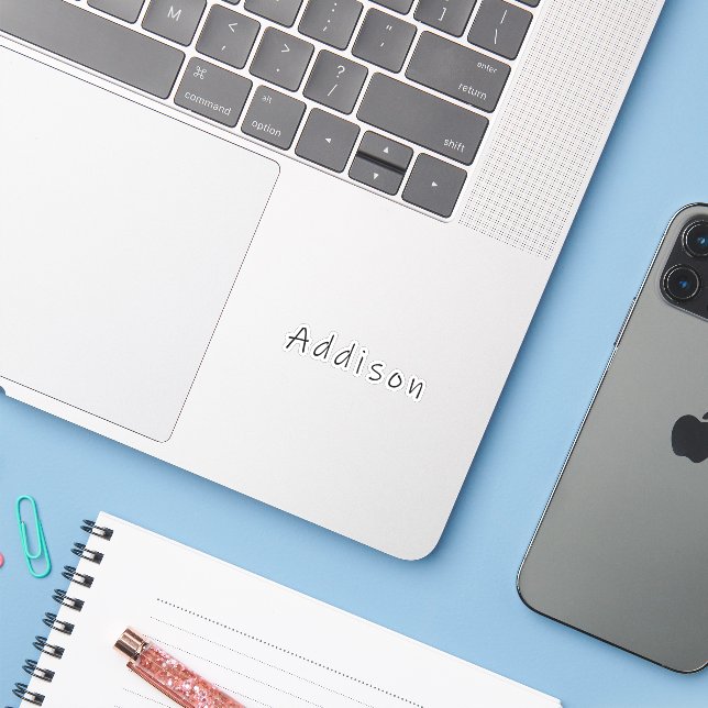 Addison name, fore Addison Sticker (Laptop w/ iPhone)