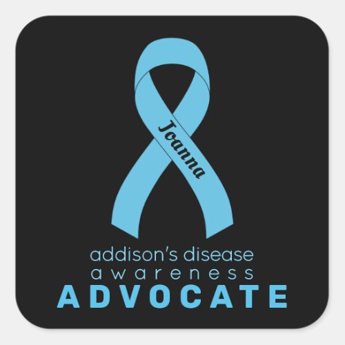 Addisons Disease Advocate Black Square Sticker