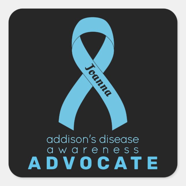 Addison's Disease Advocate Black Square Sticker (Front)