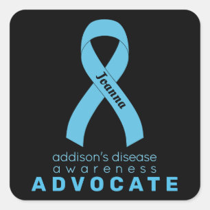 Addison's Disease Advocate Black Square Sticker