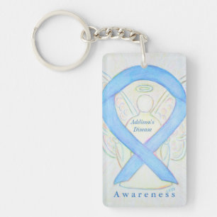 Addison's Disease Angel Awareness Ribbon Keychain