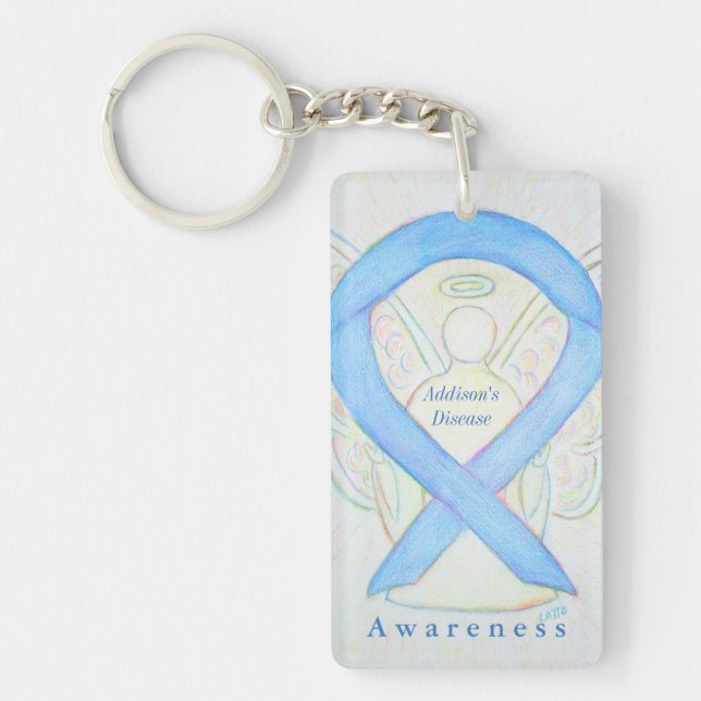 Addison's Disease Angel Awareness Ribbon Keychain (Front)