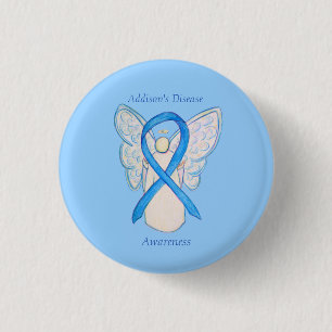 Addison's Disease Awareness Angel Ribbon Art Pin