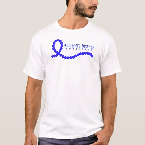 Addisons Disease Awareness Blue Ribbon Beads T_Shirt