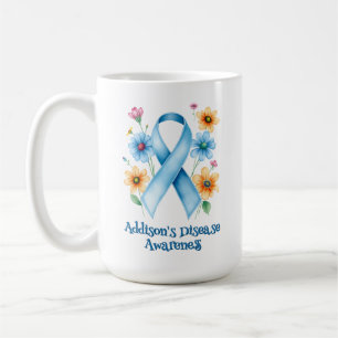 Addison's Disease Awareness Blue Ribbon Coffee Mug