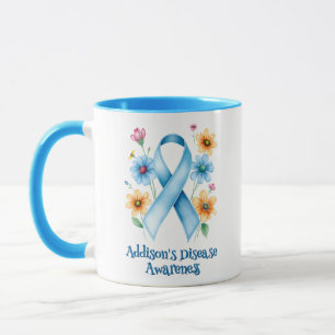 Addison's Disease Awareness Blue Ribbon Mug