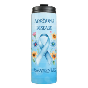 Addison's Disease Awareness Blue Ribbon Thermal Tumbler