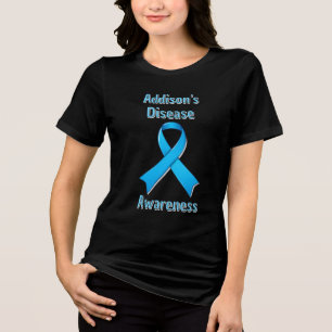 Addison's Disease Awareness Blue Ribbon Tri-Blend Shirt