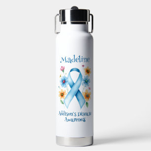 Addison's Disease Awareness Blue Ribbon Water Bottle