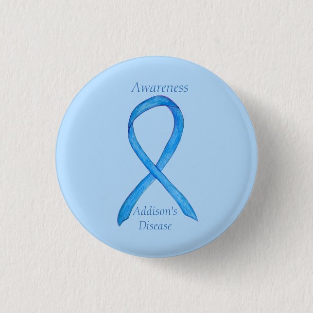 Addison's Disease Awareness Custom Ribbon Art Pin (Front)