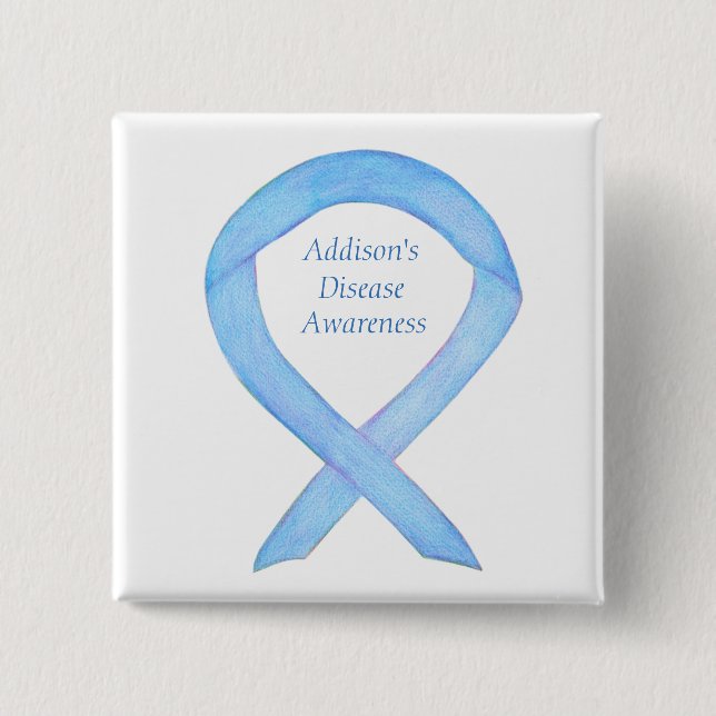 Addison's Disease Awareness Custom Ribbon Art Pin (Front)