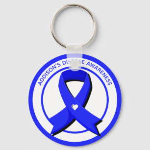Addison's Disease Awareness Heart Keychain