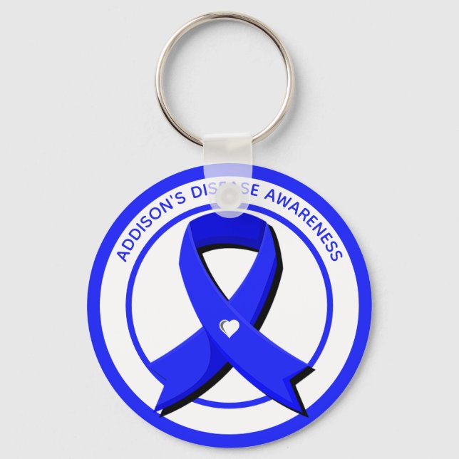Addison's Disease Awareness Heart Keychain (Front)
