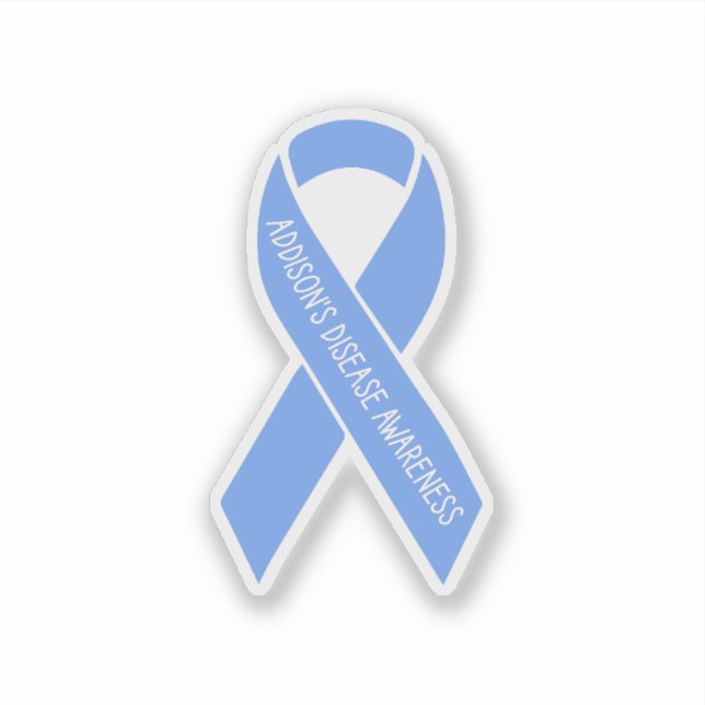 Addison's Disease Awareness Light Blue Ribbon Sticker (Front)
