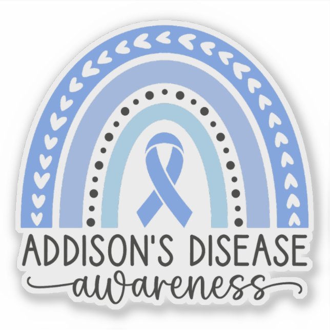Addison's Disease Awareness Rainbow, Rare Disease Sticker (Front)