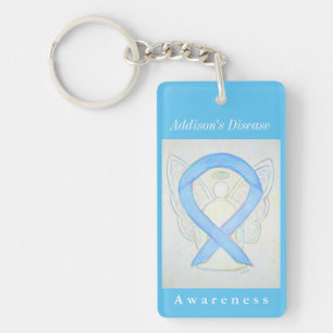 Addison's Disease Awareness Ribbon Angel Keychain