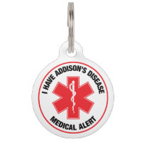 Addison's Disease Medical Alert Pet Tag