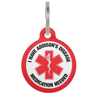 Addison's Disease Medical Alert Pet Tag