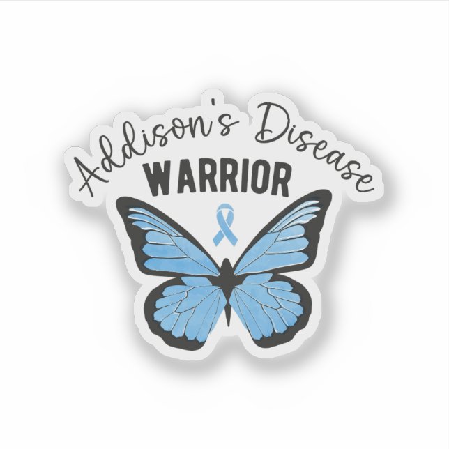 Addison's Disease Warrior Butterfly Rare Disease Sticker (Front)