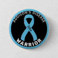Addison's Disease Warrior Ribbon Black Button