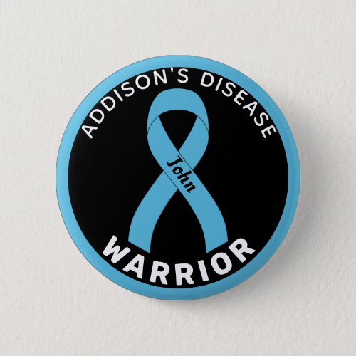 Addisons Disease Warrior Ribbon Black Button