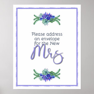 Address an Envelope Succulent Bridal Shower Poster