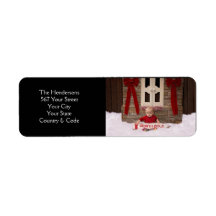 Address and Personal Photo Festive Black 