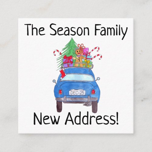 Address Announcement Blue Car Christmas Gifts