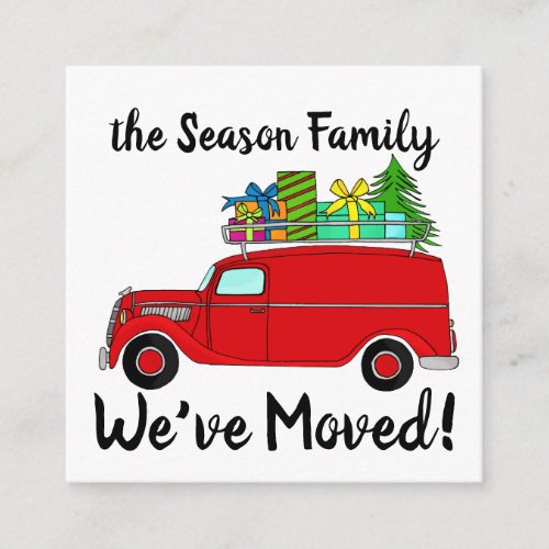 Address Announcement Christmas car and gifts Enclosure Card