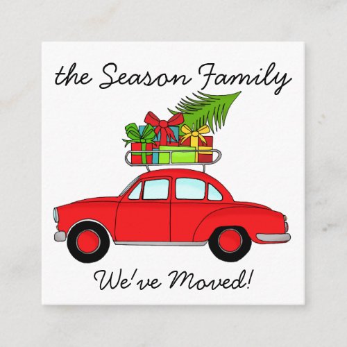 Address Announcement Christmas car and gifts Enclosure Card