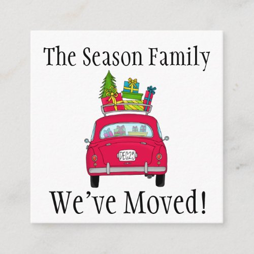 Address Announcement Christmas Car and Gifts Enclosure Card