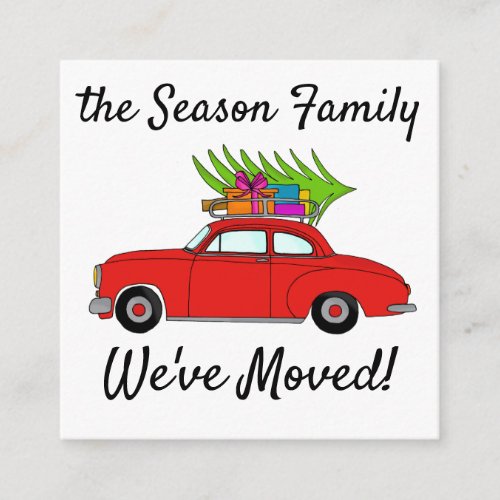 Address Announcement Christmas car and gifts Enclosure Card